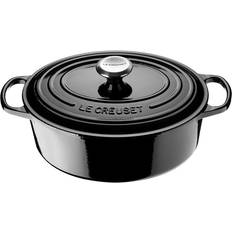 Le creuset oval svart grytor Le Creuset Svart Oval med lock 4.1 L