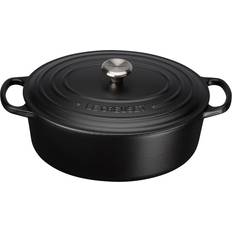 Le creuset 4.1 Le Creuset Satin Black Signature Cast Iron Oval med låg 27cm