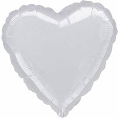 Anniversary Balloons Amscan Latex Ballon Heart Silver