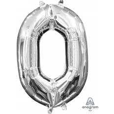 Amscan Foil Balloon Minishape Number 0 Silver