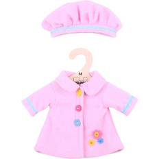 2 Dolls & Doll Houses Bigjigs Pink Hat & Coat 34cm