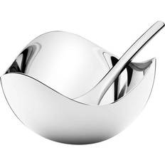 Acciaio inossidabile Ciotole di Sale Georg Jensen Edelstahl-Salzschale Bloom Salt Cellar & Spoon Ciotola di Sale 7cm