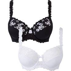 Clothing Pretty Secrets Flora Full Cup Bras 2-Pack - Black/White