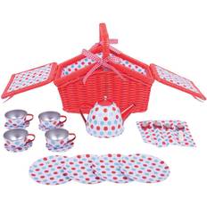 Bigjigs Spotted Basket Tea Set