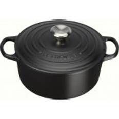 Le creuset gryta 5.3l Le Creuset Matt Svart Rund med lock 5.3 L 26 cm