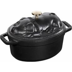 Ovale Sonstige Töpfe Staub Cocotte Pig mit Klappe 1 L 17 cm