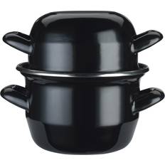 Cast Iron Hob Mussel Pots KitchenCraft World of flavours Mediterranean with lid 12 cm