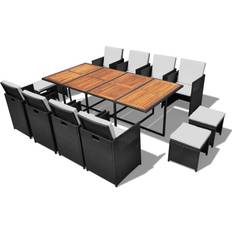 8 seat dining table vidaXL 42532 Patio Dining Set, 1 Table incl. 8 Chairs