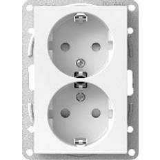 Vita Vägguttag Schneider Electric Exxact WDE002184 2-way