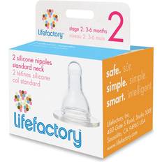 Lifefactory Set Tettarelle in silicone dimensioni 2 3-6 mesi