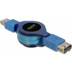 DeLock Retractable USB A-USB A M-F 1m