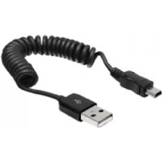 Usb spiralkabel DeLock Coiled USB A-USB Mini-B 2.0 0.6m
