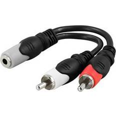 3.5mm Kablar Deltaco 3.5 mm - 2RCA Adapter F-M 0.1m