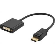 Deltaco DisplayPort - DVI-D Single Link M-F 0.2m