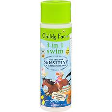 Vihreä Vauvan ihon Childs Farm 3 in 1 Swim Strawberry & Organic Mint shampoo, hoitoaine ja suihkugeeli 3-in-1 lapsille 250 ml