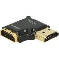 Hdmi vinklad kabel höger DeLock HDMI - HDMI High Speed with Ethernet (angled) Adapter M-F