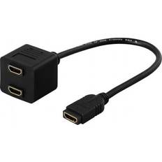 Deltaco HDMI - 2xHDMI Adapter F-F 0.1m