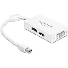 High Speed (4K) - Hvid - Kabeladaptere Kabler DeLock Mini Displayport - Displayport/HDMI/DVI-D Adapter M-F 0.2m