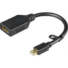 Displayport mini displayport adapter Deltaco Mini DisplayPort - DisplayPort Adapter M-F 0.2m