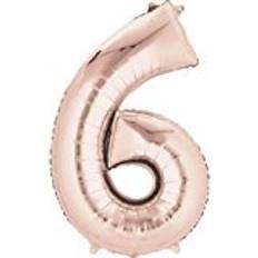 Amscan Rose Gold Number 6 Balloons