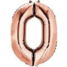 Amscan Foil Balloon SuperShape Number 0 Rose Gold