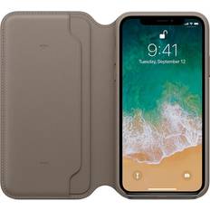 Gray Wallet Cases Leather Folio Case (iPhone X)