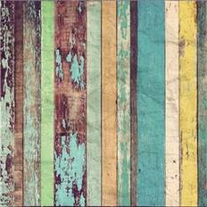 Ideal Decor Murals Colored Wooden Wall (966)