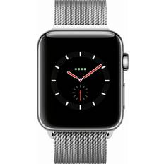 4G - Stål Smartwatches Apple Watch Series 3 Cellular 42mm Stainless Steel Case with Milanese Loop