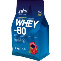 Hallon Proteinpulver Star Nutrition Whey-80 Rasberry 1kg