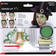 Green Makeup Smiffys Pretty Witch Make Up Kit Face Paints Tattoo Gem