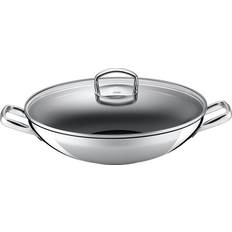 Edelstahl - Induktionskochfeld Wok-Pfannen Silit Hong Kong mit Klappe 2 L 36 cm