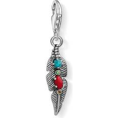 Multifärgad - Silver Berlocker & Hängen Thomas Sabo Charm Club Ethnic Feather Charm - Silver/Multicolour