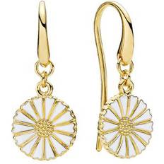 Marguerit øreringe forgyldt Lund Copenhagen Marguerit Earrings 11mm - Gold/White