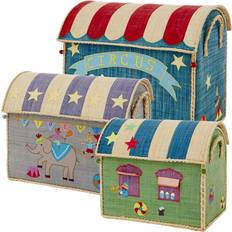 Rice raffia large Barnrum Rice Circus House Toy Baskets Large 3-pack