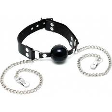 Gag with Silicon Ball and Nipple Clamps