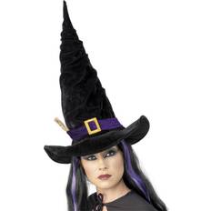 Smiffys Witch Hat Black with Purple Belt