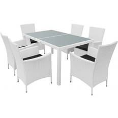 Rectangle Patio Dining Sets vidaXL 42501 Patio Dining Set, 1 Table incl. 6 Chairs