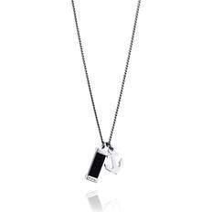 Efva Attling Freedom & Fortune Silver Pendant Necklace w. Onyx - 45cm