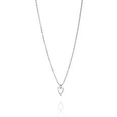 Kulhals Halsband Efva Attling Little Crazy Heart Silver Pendant Necklace - 36cm