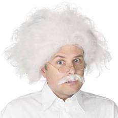 Short Wigs Fun World Scientist Wig & Mustache