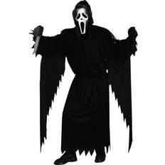 Halloween Tenues de soirée Fun World Déguisement Fantôme Noir Scream Ghostface pour Adulte Robe, Masque et Ceinture Inclus