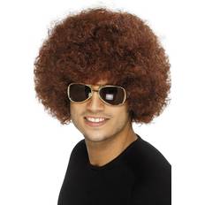 Cheap Short Wigs Smiffys 70's Funky Afro Wig Brown