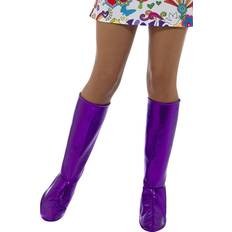 Women Shoes Fancy Dress Smiffys GoGo Boot Covers Purple