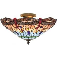 Tiffanylampor Takplafonder Searchlight 1289-16 Dragonfly Takplafond 41cm