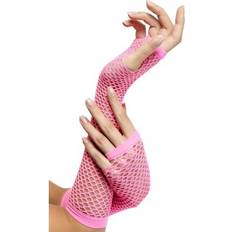 Smiffys Accesorios Smiffys Fingerless Pink Fishnet Gloves