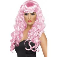 Halloween - Men/Women Long Wigs Smiffys Siren Wig Pink