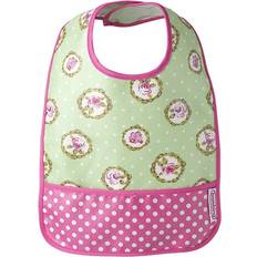 Bambino Hagesmække Bambino Easy Wipe Pocket Bib Mint Green Flower