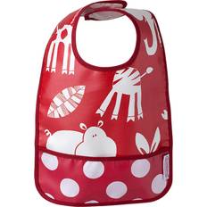 Tyg Haklappar Bambino Easy Wipe Pocket Bib Red Djungle