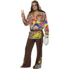 Smiffys Psychedelic Hippie Man Costume Multi-Coloured