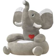 Grigio Poltrone vidaXL Plush Children's Chair Elephant